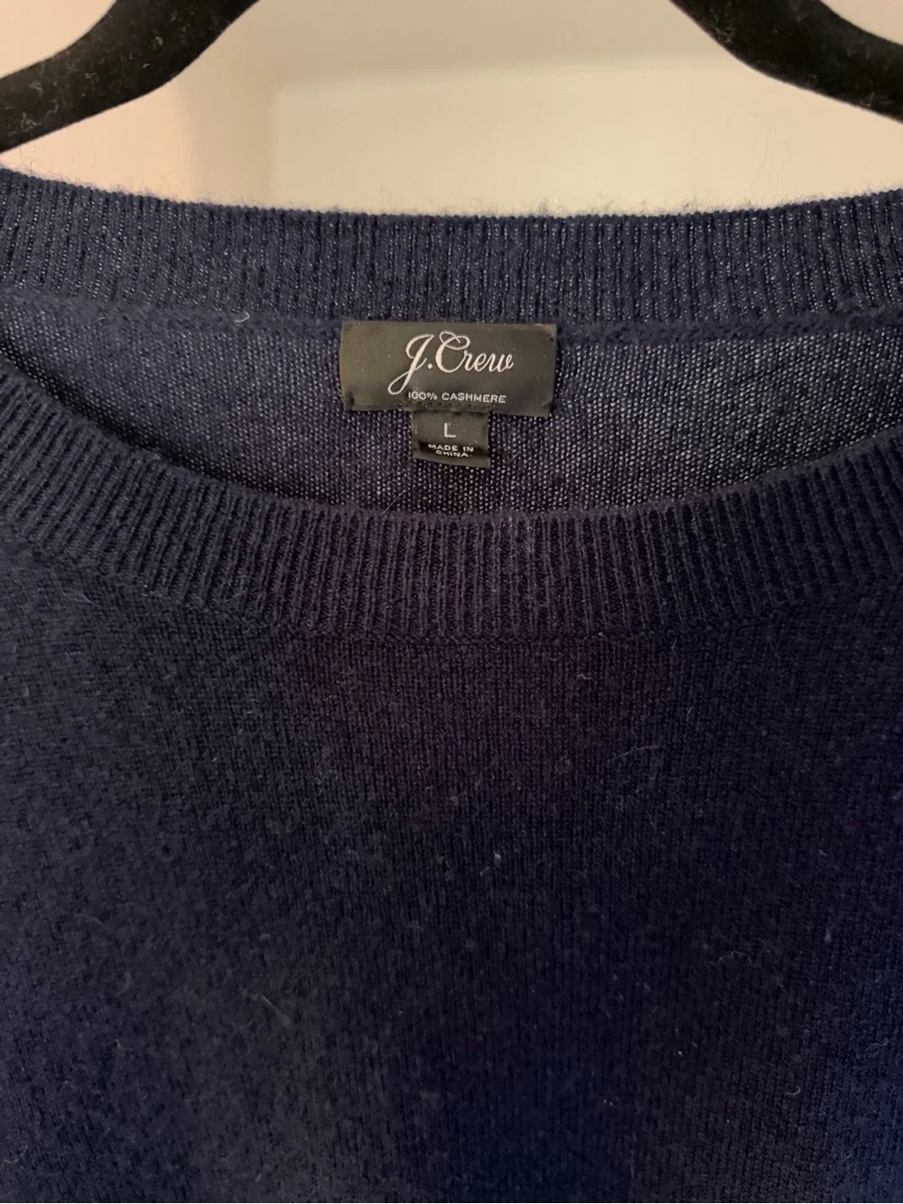 J. Crew Navy Crewneck Lightweight Cashmere Sweater
